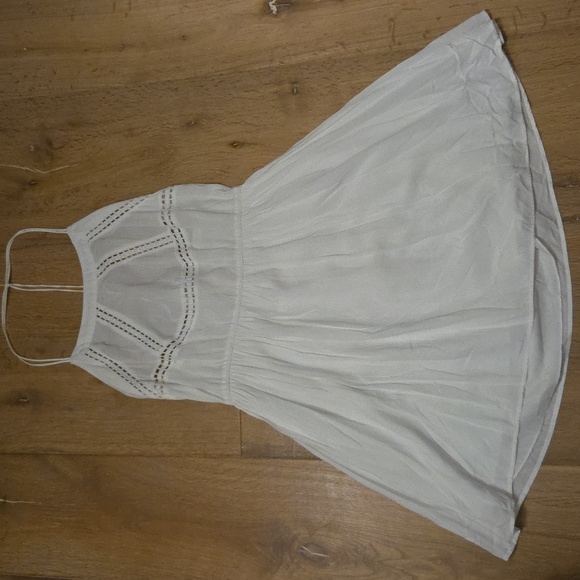 OVS Eyelet Mini Dress White Adjustable Staps Lined Cotton S - Picture 1 of 5